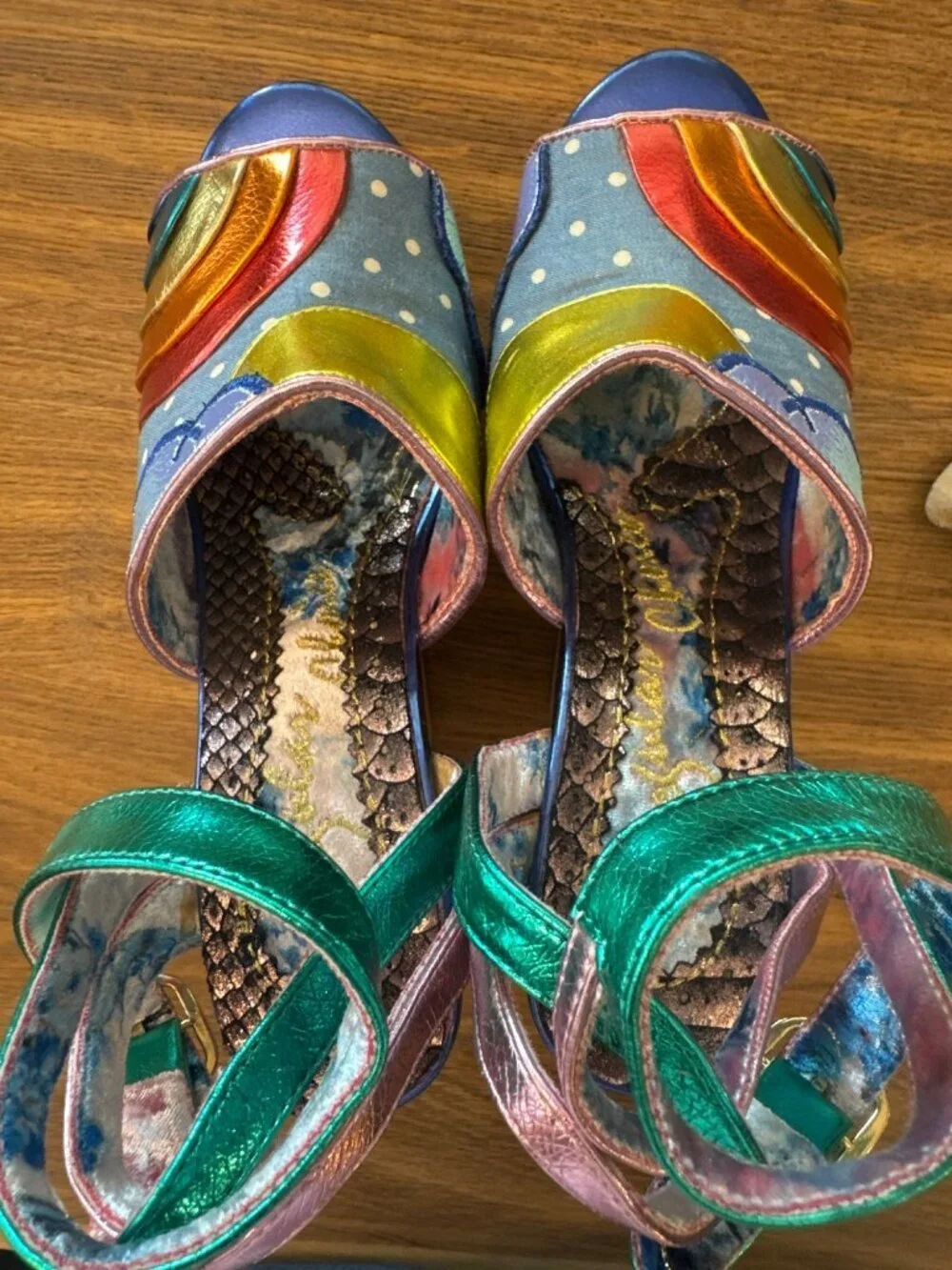 Irregular Choice Funshine 70s Rainbow Wedge Platform Sandals 7 38 Heels Retro - Picture 6 of 10